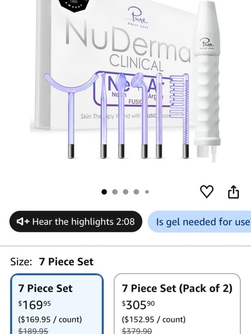 NUDerma Clinical 7-Piece Microcurrent Facial Set - Lavender & White